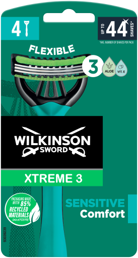 Wilkinson épée extra 3 rasoirs jetables sensibles - paquet de 4
