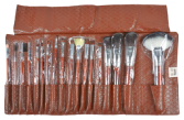 Cleissy Brown Brushes Coffret en cuir 18 unit&eacute;s