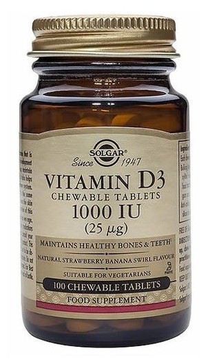 Solgar Vitamin D3 1000 IU 100 Tablets