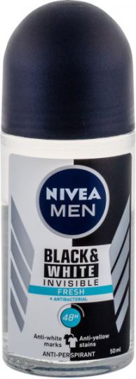 Invisible For Black &amp; White Fresh Déodorant Roll on Men 48h 50 ml