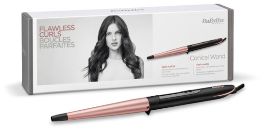 BaByliss Pince &agrave; &eacute;piler conique en quartz rose