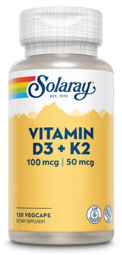 Vitamina D3 + K2 120 Cápsulas Vegetales
