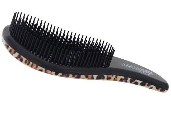 Brosse à cheveux sans enchevêtrement noir avec brun léopard