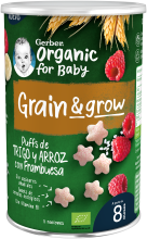 Snack feuilleté aux céréales et framboises bio 35 gr Snack feuilleté aux céréales et framboises bio 35 gr