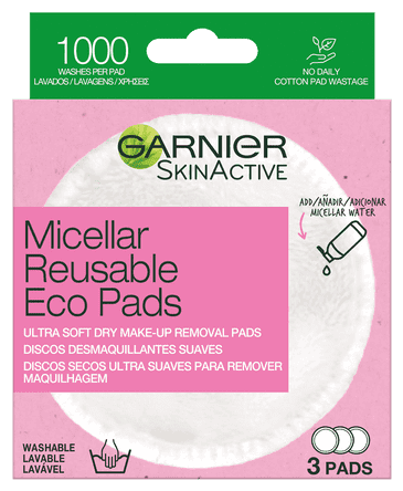 Garnier Disques d&eacute;maquillants r&eacute;utilisables en microfibre 3 unit&eacute;s